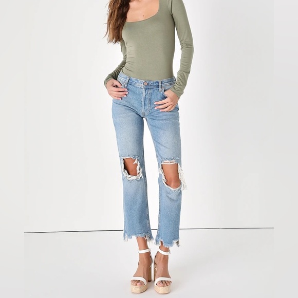 Free People Maggie Mid Rise Straight Leg Jeans - Picture 9 of 16